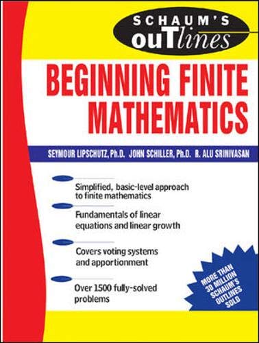 Book Cover Schaum's Outline of Beginning Finite Mathematics (Schaum's Outline Series)