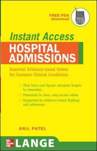 Book Cover LANGE Instant Access Hospital Admissions: Essential Evidence-Based Orders for Common Clinical Conditions