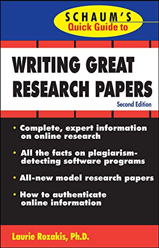 Book Cover Schaum's Quick Guide to Writing Great Research Papers