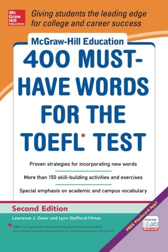 Book Cover McGraw-Hill Education 400 Must-Have Words for the TOEFL, 2nd Edition