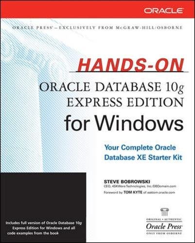 Book Cover Hands-On Oracle Database 10g Express Edition for Windows (Oracle Press)