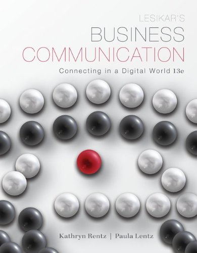 Book Cover Lesikar's Business Communication: Connecting in a Digital World