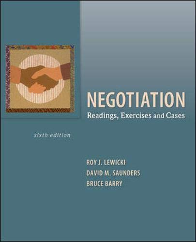 Book Cover Negotiation: Readings, Exercises, and Cases