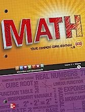 Book Cover Math, Course 3, Vol. 1 (Common Core Edition) (MATH APPLIC & CONN CRSE)