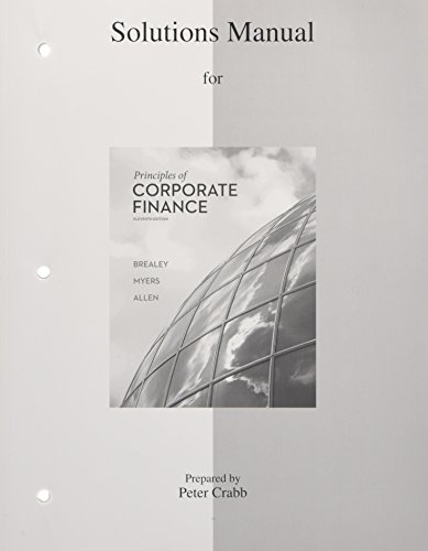 Book Cover Solutions Manual to accompany Principles of Corporate Finance