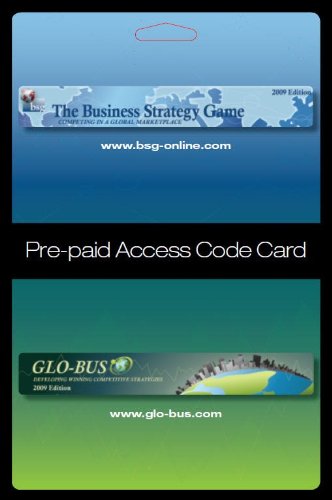 Book Cover Business Strategy Game (BSG) Glo-Bus Pre-paid Access Code Card