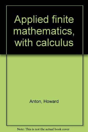 Book Cover Applied finite mathematics, with calculus