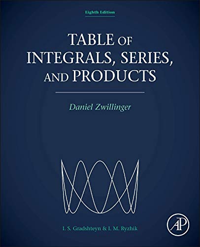 Book Cover Table of Integrals, Series, and Products