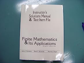 Book Cover Finite Mathematics Its Applications Intsructor's solution manual & test item file 8th edition