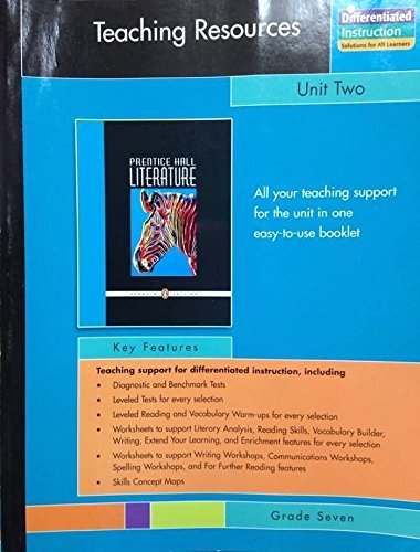 Book Cover Prentice Hall Literature Penguin Edition Teaching Resources Unit 2: Short Stories Grade 7 2007c