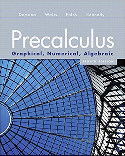Book Cover Precalculus: Graphical, Numerical, Algebraic (8th Edition)