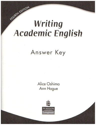 Book Cover Writing Academic English: Answer Key