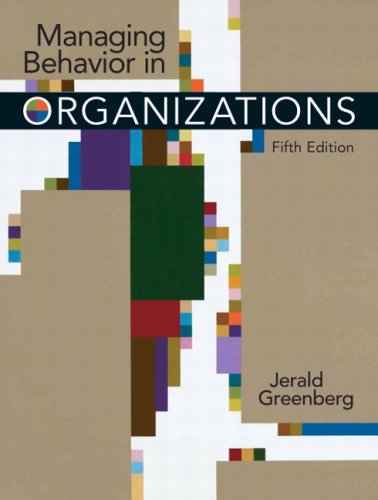 Book Cover Managing Behavior in Organizations (5th Edition)