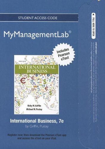 NEW myiblab with Pearson eText -- Access Card -- for International Business (MyManagementLab (access codes))