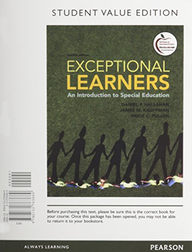 Book Cover Exceptional Learners: An Introduction to Special Education, Student Value Edition Plus NEW MyEducationLab with Pearson eText -- Access Card  Package (12th Edition)