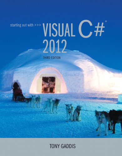 Book Cover Starting out with Visual C# 2012 (with CD-Rom) (3rd Edition)