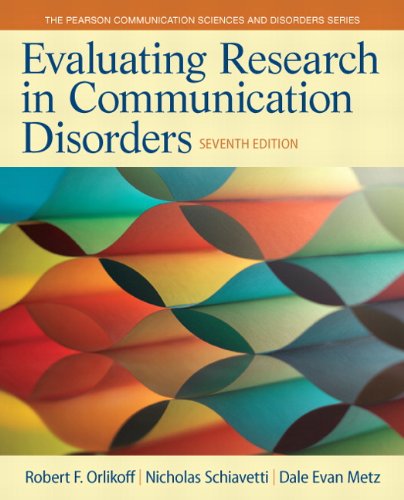 Book Cover Evaluating Research in Communication Disorders (Pearson Communication Sciences and Disorders)