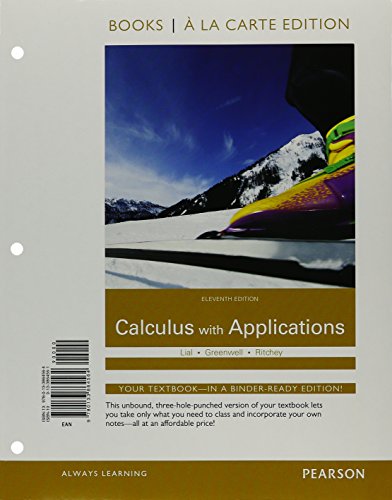 Book Cover Calculus With Applications, Books a la Carte Plus MyLab Math Package