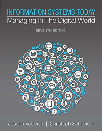 Book Cover Information Systems Today: Managing in the Digital World (7th Edition)