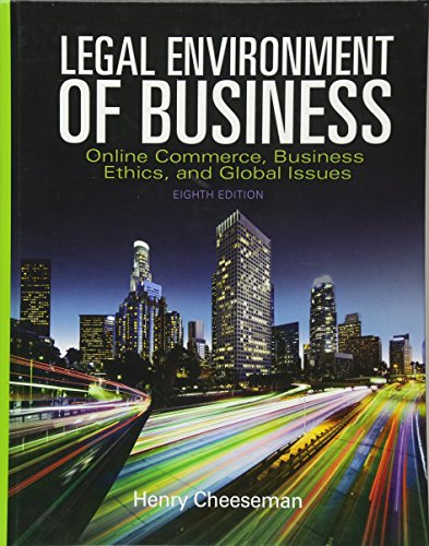 Book Cover Legal Environment of Business: Online Commerce, Ethics, and Global Issues