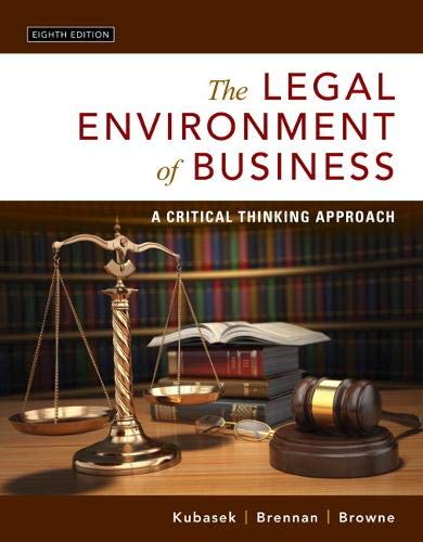Book Cover Legal Environment of Business, The: A Critical Thinking Approach