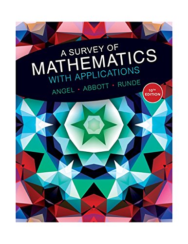 Book Cover A Survey of Mathematics with Applications (10th Edition) - Standalone book