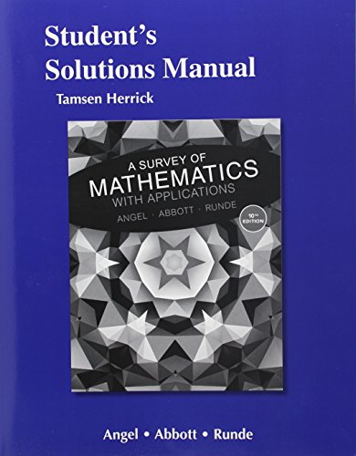 Book Cover Student's Solutions Manual for A Survey of Mathematics with Applications