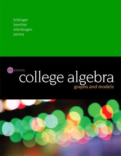 Book Cover College Algebra: Graphs and Models