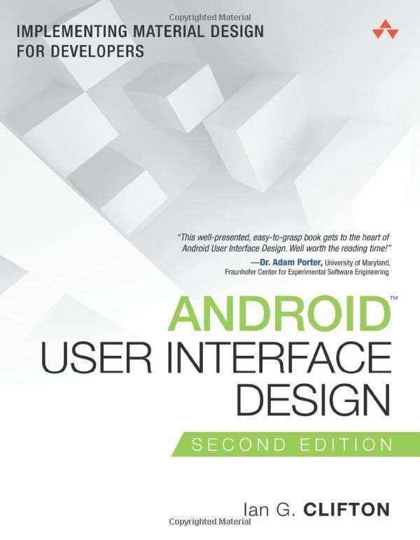 Book Cover Android User Interface Design: Implementing Material Design for Developers (Usability)