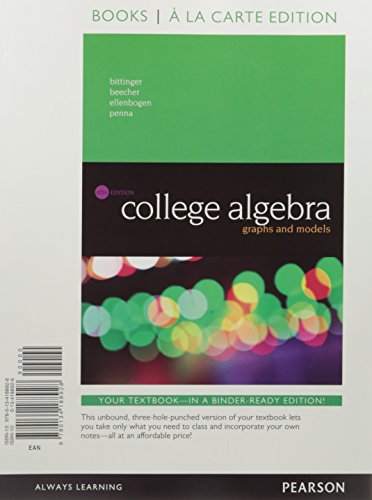 Book Cover College Algebra: Graphs and Models, Books a la Carte Edition + MyLab Math with Pearson eText Access Card Package (24 Months)