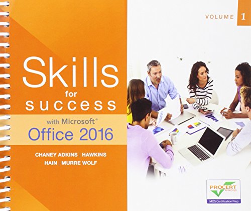 Book Cover Skills for Success with Microsoft Office 2016 Volume 1 (Skills for Success for Office 2016 Series)