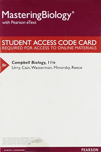 Book Cover Mastering Biology with Pearson eText -- Standalone Access Card -- for Campbell Biology (11th Edition)