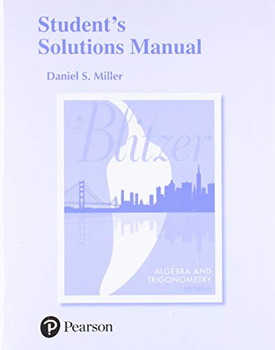 Book Cover Student's Solutions Manual for Algebra and Trigonometry