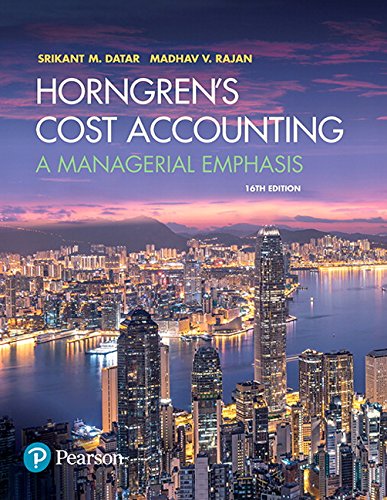 Book Cover Horngren's Cost Accounting: A Managerial Emphasis