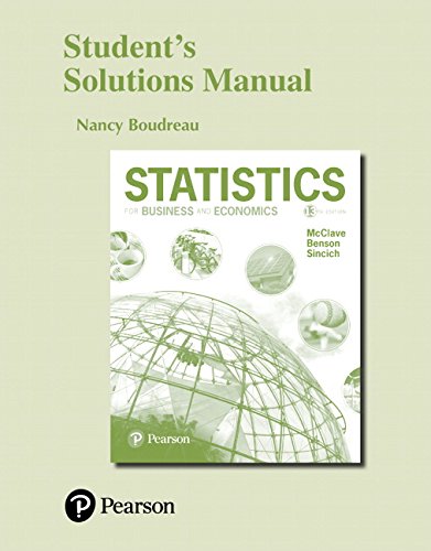 Book Cover Student's Solutions Manual for Statistics for Business and Economics