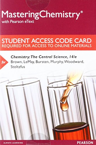 Book Cover Mastering Chemistry with Pearson eText -- Standalone Access Card -- for Chemistry: The Central Science (14th Edition)