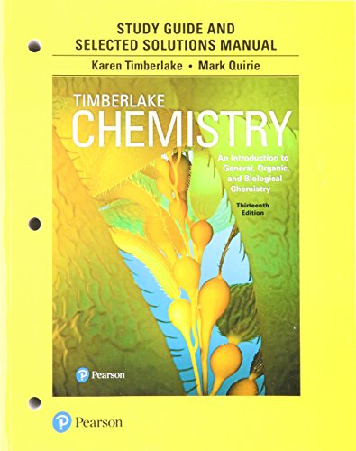 Book Cover Study Guide and Selected Solutions Manual for Chemistry: An Introduction to General, Organic, and Biological Chemistry