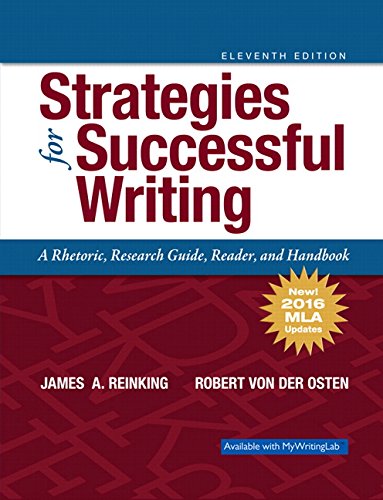 Book Cover Strategies for Successful Writing: A Rhetoric, Research Guide, Reader and Handbook, MLA Update (11th Edition)