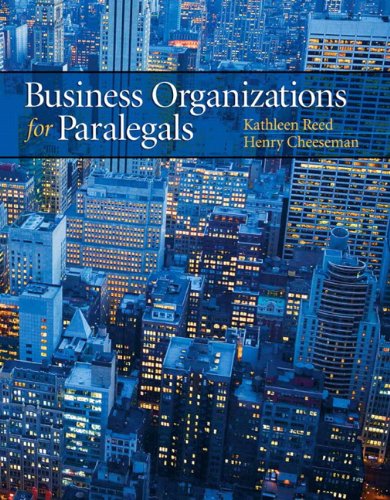 Book Cover Business Organizations for Paralegals