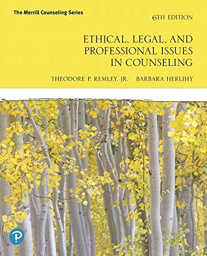 Book Cover Ethical, Legal, and Professional Issues in Counseling (The Merrill Counseling)