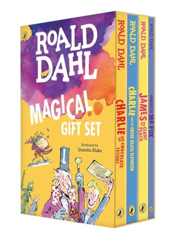 Book Cover Roald Dahl Magical Gift Set (4 Books): Charlie and the Chocolate Factory, James and the Giant Peach, Fantastic Mr. Fox, Charlie and the Great Glass Elevator