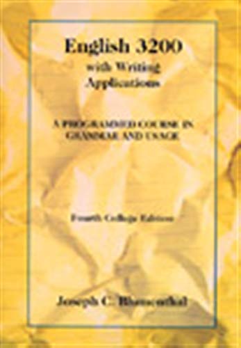 Book Cover English 3200 with Writing Applications: A Programmed Course in Grammar and Usage (College Series)
