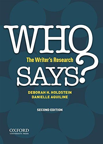 Book Cover WHO SAYS?: The Writer's Research