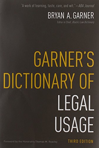 Book Cover Garner's Dictionary of Legal Usage