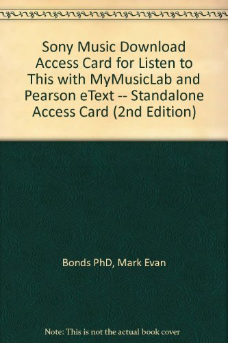 Sony Music Download Access Card for Listen to This with MyMusicLab and Pearson eText -- Standalone Access Card (2nd Edition)