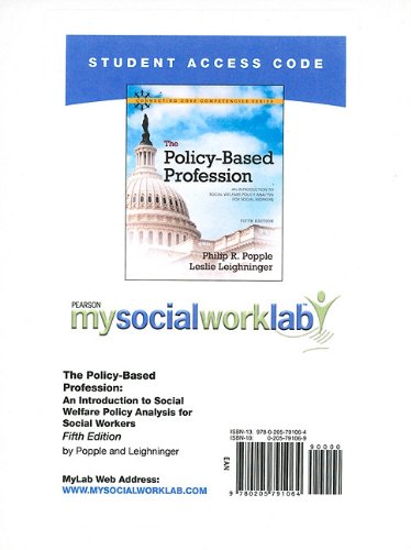 MySocialWorkLab -- Standalone Access Card -- for The Policy-Based Profession  (5th Edition) (Mysocialworklab (Access Codes))