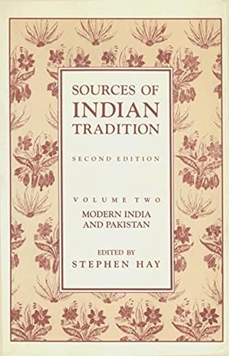 Book Cover Sources of Indian Tradition: Modern India and Pakistan (Vol. 2)