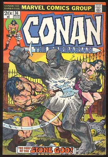Book Cover Conan the Barbarian: The Fury of the Stone God! (Vol. 1, No. 36, March 1974)