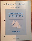 Instructor's Manual to Accompany Complete Business Statistics