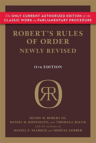 Book Cover Robert's Rules of Order Newly Revised (Robert's Rules of Order (Paperback))